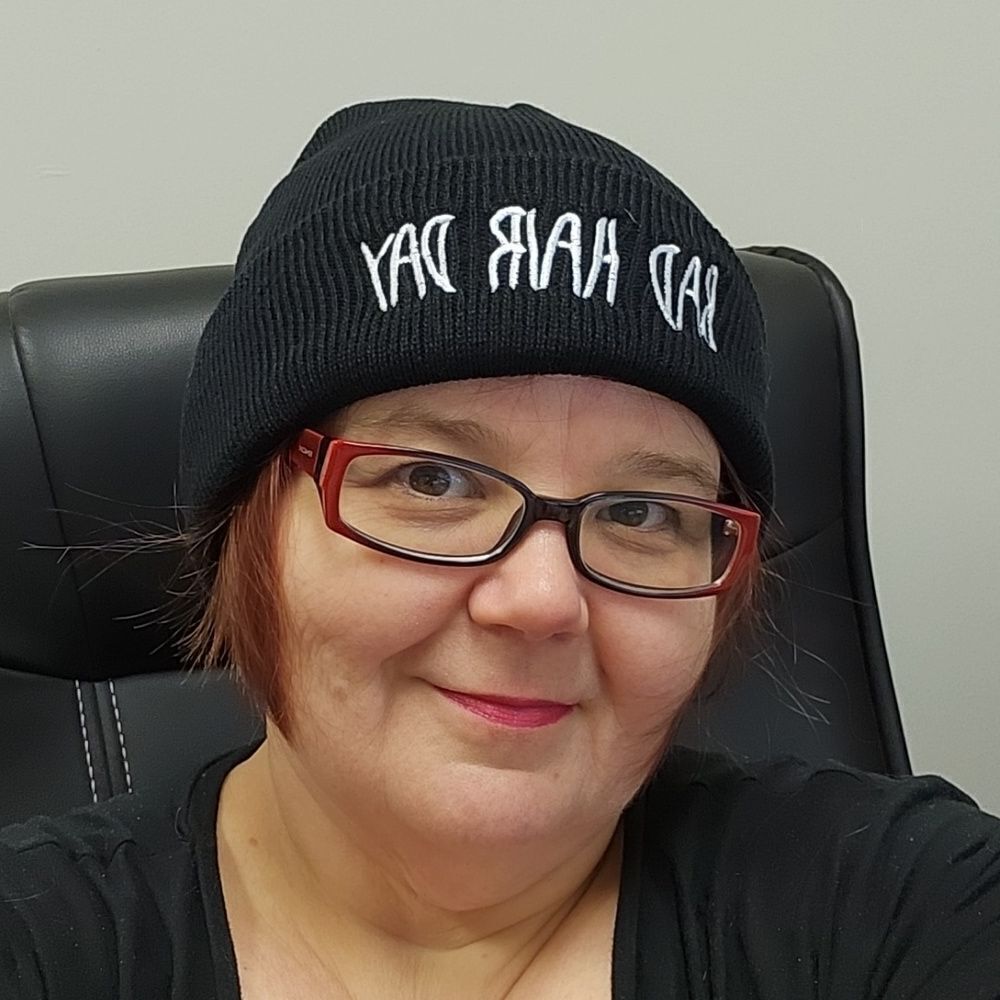Trendy Black 'Bad Hair Day' Embroidered Beanie